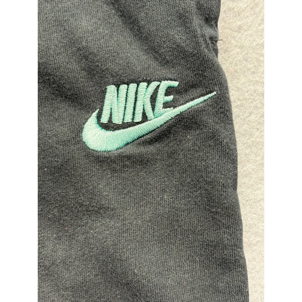 Nike Boys Black Cotton Jersey Shorts Mint Green Logo 5-6 Years H847-023